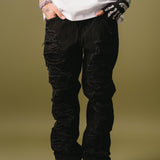 BLACK  RIPPED JEANS