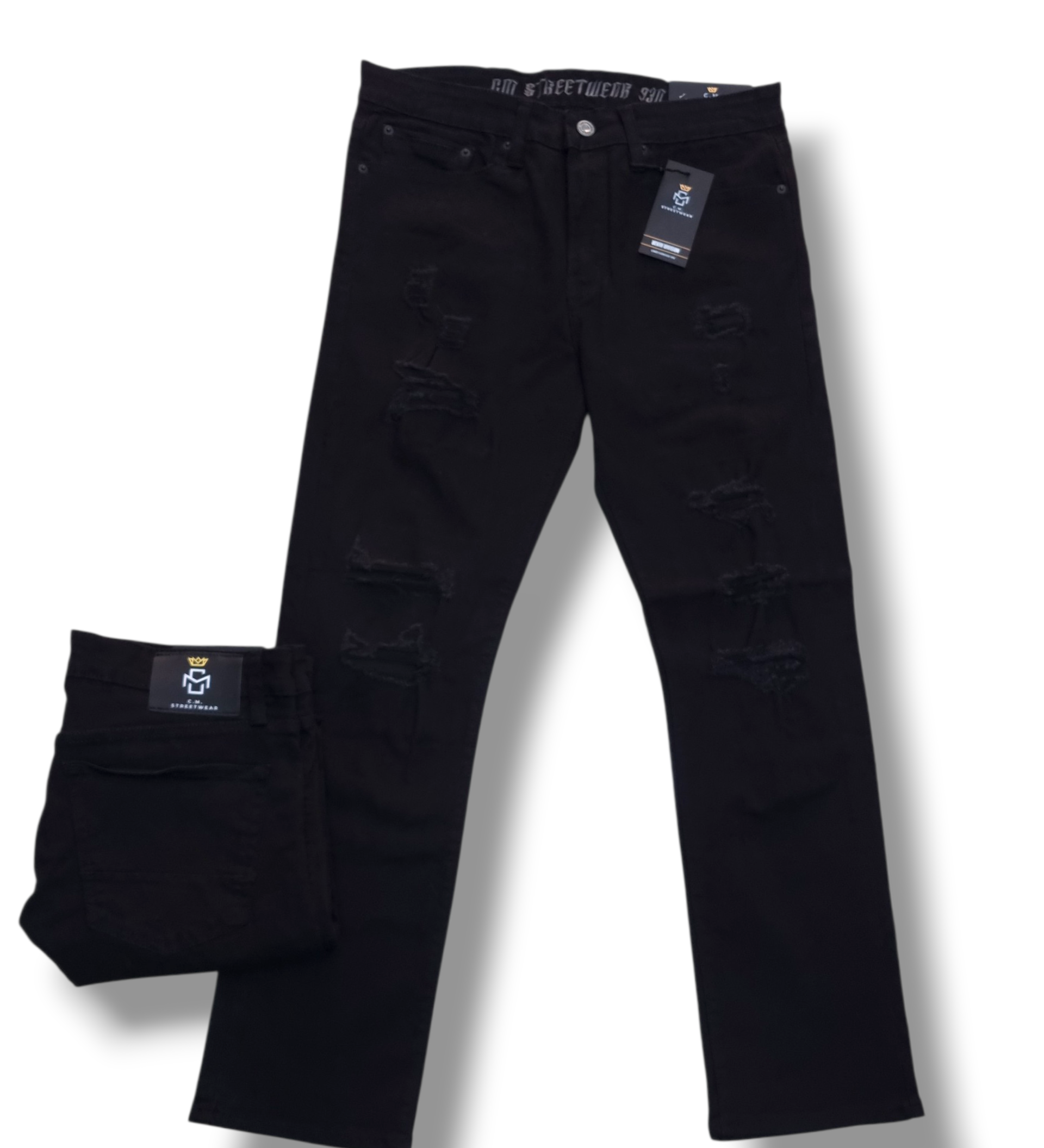 CM BLACK RIPPED JEANS